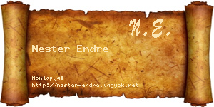Nester Endre névjegykártya